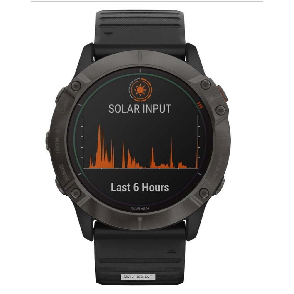 Garmin Fenix 6X Pro Solar (51 mm, GPS) Titanium Carbon Gray DLC w/Black Band